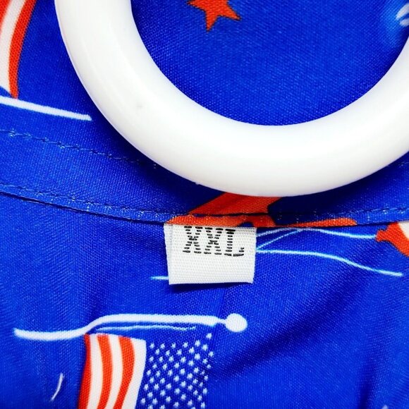 Patriotic Themed Mens Button-Up Shirt USA Print Short Sleeve Casual Fit Size XXL - Picture 4 of 11